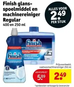 Kruidvat Finish glans spoelmiddel en machinereiniger Regular aanbieding