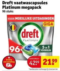 Kruidvat Dreft vaatwascapsules Platinum megapack aanbieding