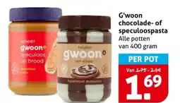 Hoogvliet G'woon chocolade of speculoospasta aanbieding