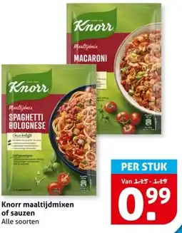 Hoogvliet Knorr maaltijdmixen of sauzen aanbieding