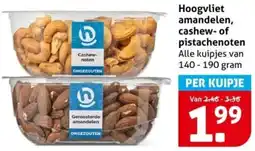 Hoogvliet Hoogvliet amandelen, cashew of pistachenoten aanbieding