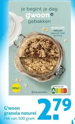 Hoogvliet G'woon granola naturel aanbieding