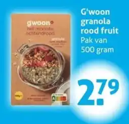 Hoogvliet G'woon granola rood fruit aanbieding