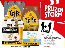 Jumbo Alcoholvrije bieren van Leffe, Hertog Jan of Corona aanbieding