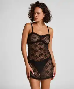 Hunkemoller Hunkemöller Slipdress all over lace Darcy Zwart aanbieding