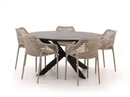 Kees Smit Forza Ripi/Fidenza ø149cm dining tuinset 6-delig stapelbaar aanbieding