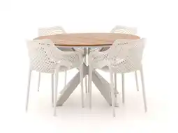 Kees Smit Forza Ripi/Fidenza ø126cm dining tuinset 5-delig stapelbaar aanbieding
