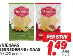 Dekamarkt UNIEKAAS GESNEDEN 48+ KAAS aanbieding