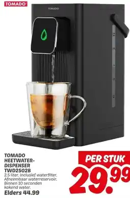 Dekamarkt TOMADO HEETWATER- DISPENSER TWD2502B aanbieding