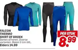 Dekamarkt FALCON THERMO SHIRT OF BROEK Dames of heren. aanbieding