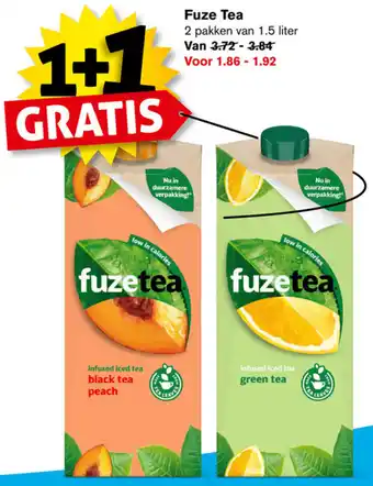 Hoogvliet Fuze Tea 2*1.5L aanbieding