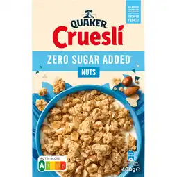 Dekamarkt Quaker Cruesli noten zero sugar aanbieding