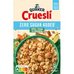 Dekamarkt Quaker Zero sugar added apple pecan & cinnamon aanbieding