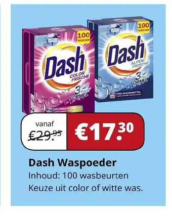 Voordeeldrogisterij Dash Waspoeder 100 wasbeurten aanbieding