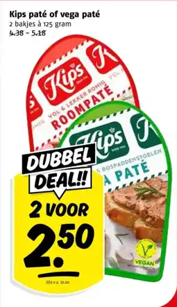 Poiesz Kips paté of vega paté aanbieding