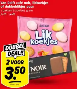 Poiesz Van Delft café noir, likkoekjes of dubbeldikjes puur aanbieding