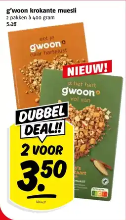 Poiesz G'woon krokante muesli aanbieding