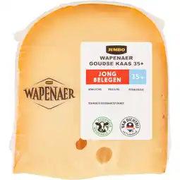 Jumbo Wapenaer Goudse Kaas Jong Belegen 35+ Stuk ca. 375 g aanbieding