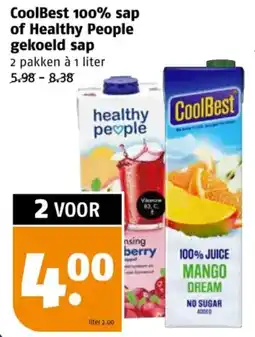 Poiesz CoolBest 100% sap of Healthy People gekoeld sap aanbieding