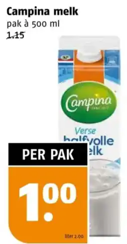 Poiesz Campina melk aanbieding