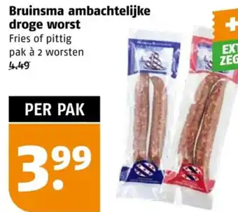 Poiesz Bruinsma ambachtelijke droge worst aanbieding