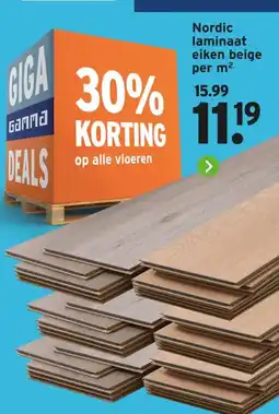 GAMMA Nordic laminaat eiken beige aanbieding