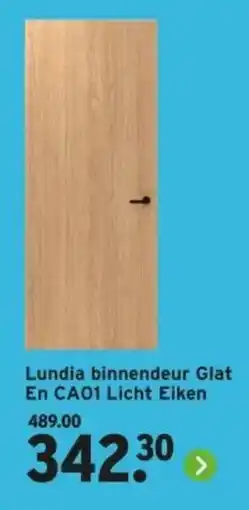 GAMMA Lundia binnendeur Glat En CA01 Licht Eiken aanbieding