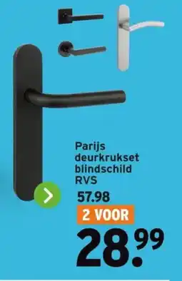 GAMMA Parijs deurkrukset blindschild RVS aanbieding