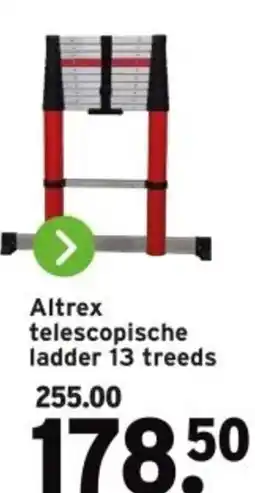 GAMMA Altrex telescopische ladder 13 treeds aanbieding