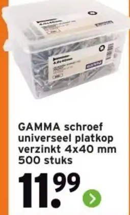GAMMA GAMMA schroef universeel platkop aanbieding