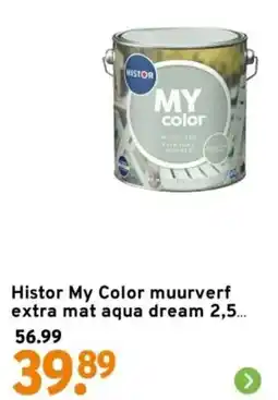GAMMA Histor My Color muurverf extra mat aqua dream 2,5 aanbieding