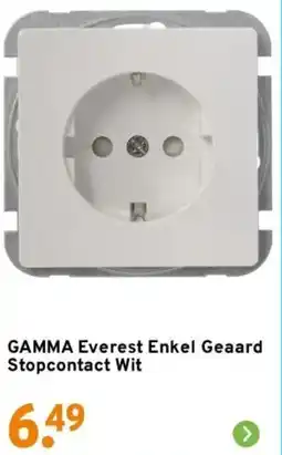 GAMMA GAMMA Everest Enkel Geaard Stopcontact Wit aanbieding