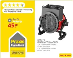 Praxis Sencys ventilatorkachel 2kW aanbieding