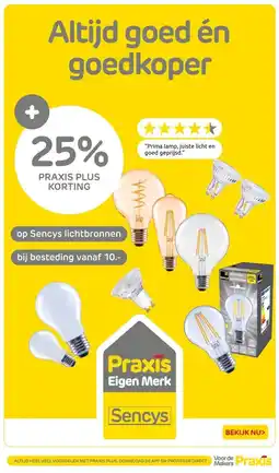 Praxis op Sencys lichtbronnen aanbieding
