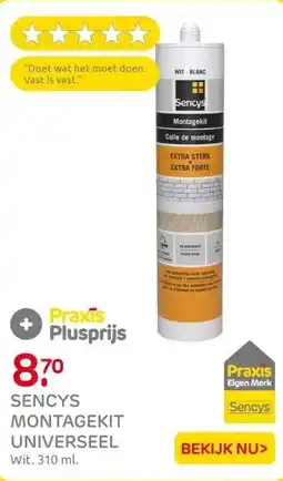 Praxis Sencys universeel montagekit superwit aanbieding