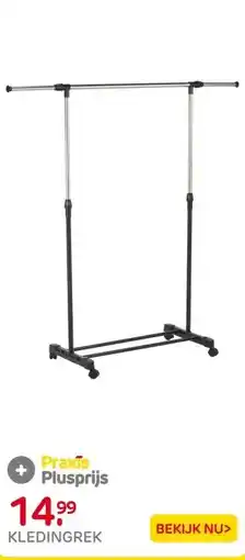 Praxis Kledingrek op wielen - Zwart aanbieding