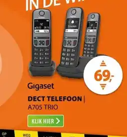 Expert Gigaset A705 Trio Zwart aanbieding