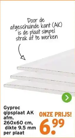 GAMMA Gyproc gipsplaat AK aanbieding