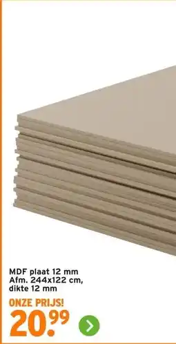 GAMMA MDF plaat 12 mm aanbieding