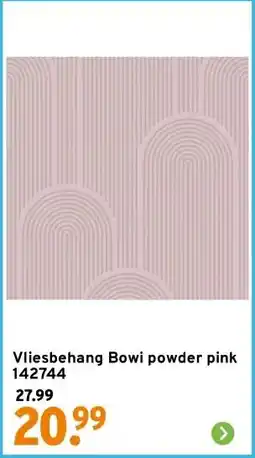 GAMMA Vliesbehang Bowi powder pink 142744 aanbieding