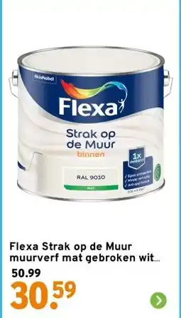 GAMMA Flexa Strak op de Muur muurverf mat gebroken wit 2,5 liter aanbieding
