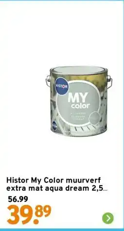 GAMMA Histor My Color muurverf extra mat aqua dream 2,5 liter aanbieding