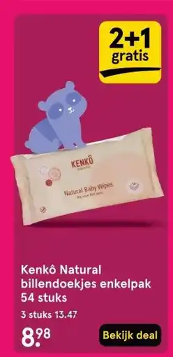 Etos Kenkō Natural billendoekjes enkelpak 54 stuks aanbieding