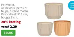 Intratuin Pot Vectra. Aardewerk, perzik of taupe, diverse maten aanbieding