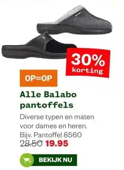 Welkoop Alle Balabo pantoffels aanbieding