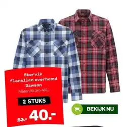 Welkoop Størvik flanellen overhemd Dawson aanbieding