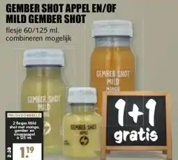 MCD Supermarkt GEMBER SHOT APPEL EN/OF MILD GEMBER SHOT aanbieding