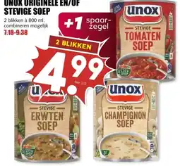 MCD Supermarkt UNOX ORIGINELE EN/OF STEVIGE SOEP aanbieding