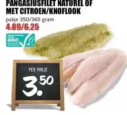 MCD Supermarkt PANGASIUSFILET NATUREL OF MET CITROEN/KNOFLOOK aanbieding