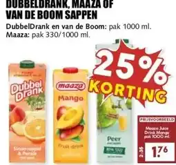 MCD Supermarkt DUBBELDRANK, MAAZA OF VAN DE BOOM SAPPEN aanbieding